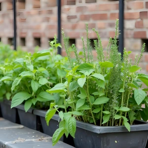 Planta de menta cultivada en interior, ideal para infusiones caseras