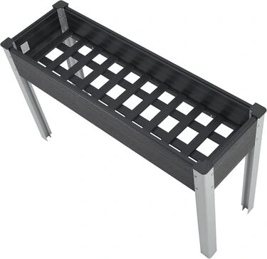 Mesa de cultivo para huerto urbano de aluminio con agujeros cuadrados